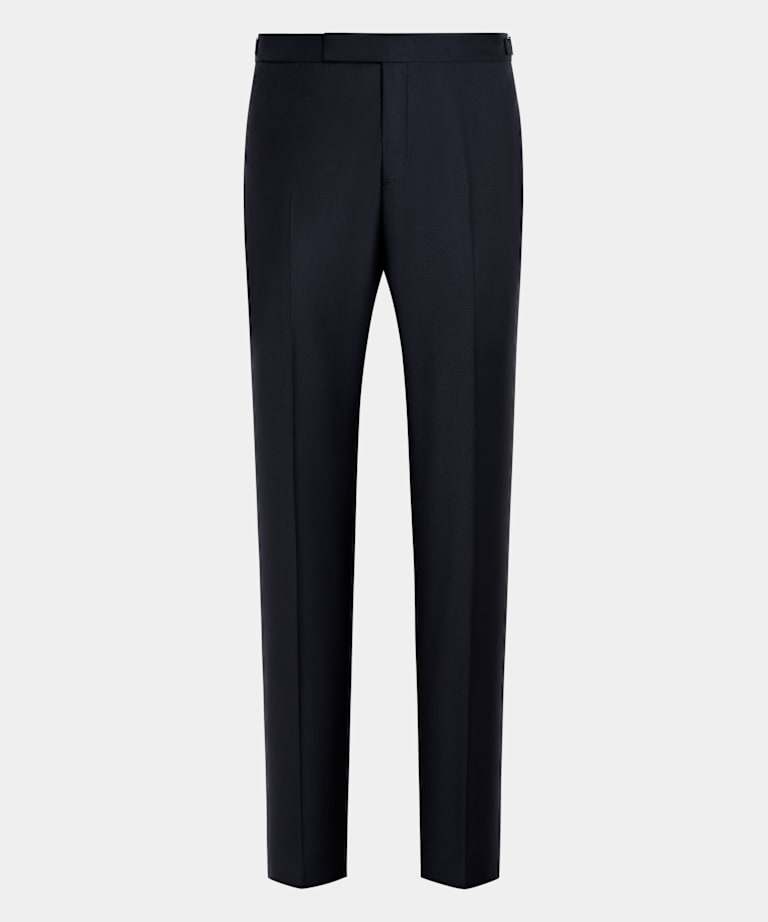  Navy Slim Leg Straight Tuxedo Pants