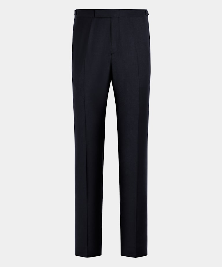 Navy Straight Leg Tuxedo Trousers
