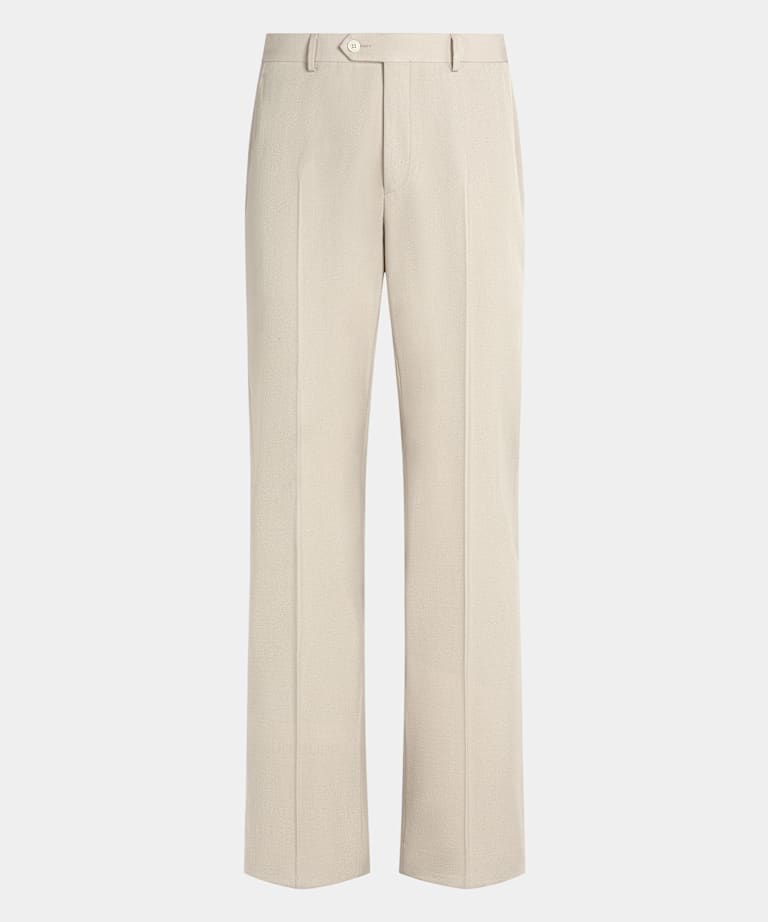 Light Brown Wide Leg Flared Suit Trousers