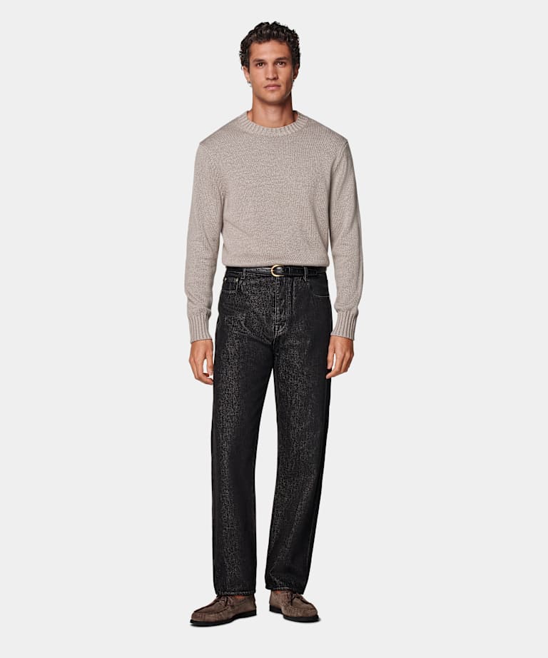  Dark Grey Straight Leg Jeans