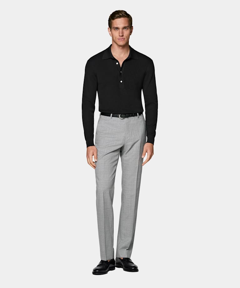 Light Grey Straight Leg Trousers
