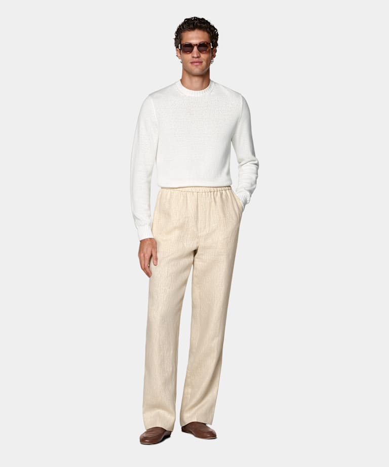 Light Brown Wide Leg Straight Trousers