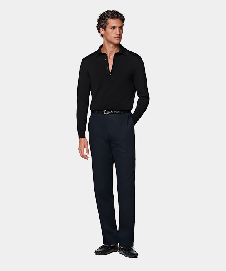 Navy Straight Leg Chinos