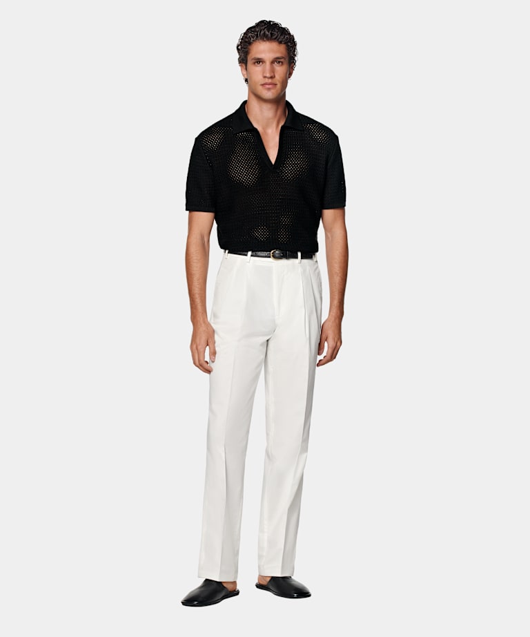 Off-White Wide Leg Straight Chinos