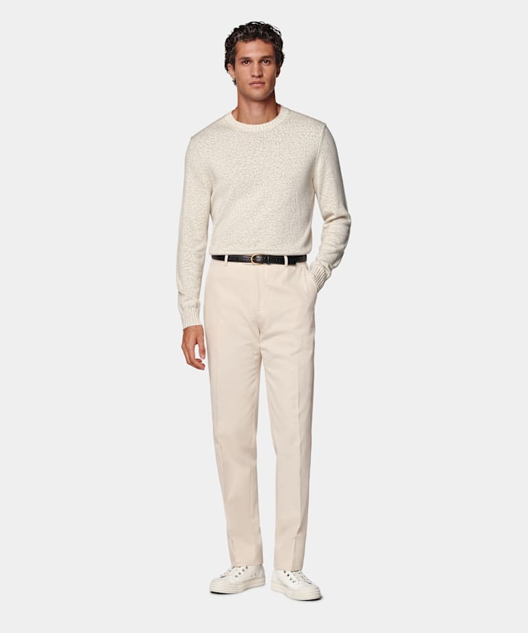 Sand Straight Leg Trousers