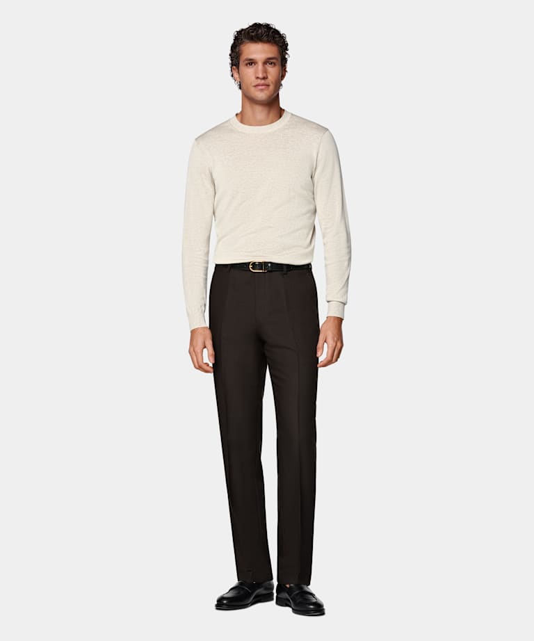 Pantalones marrón oscuro Straight Leg