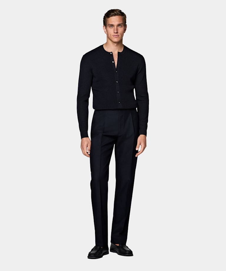 Anzughose navy Wide Leg Tapered