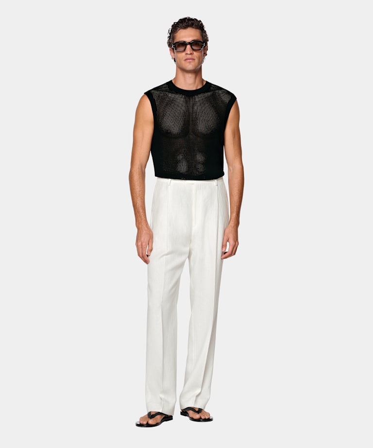 Off-White Wide Leg Straight Suit Trousers