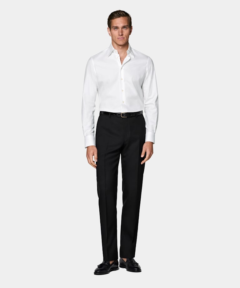 Black Perennial Straight Leg Suit Trousers