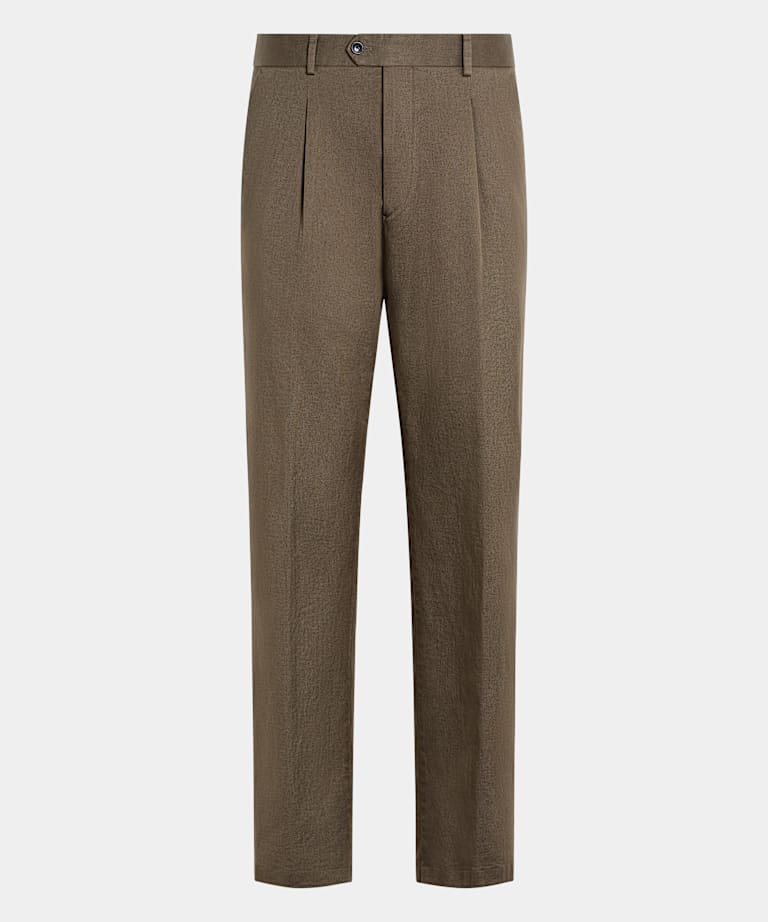 Mid Green Wide Leg Tapered Chinos