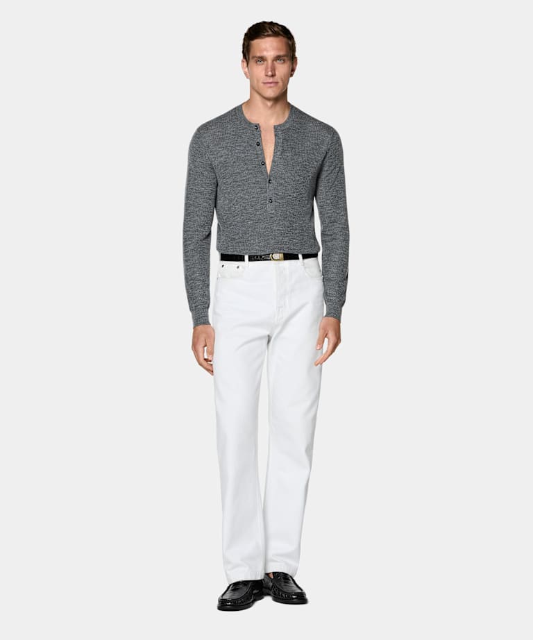 White Straight Leg Jeans