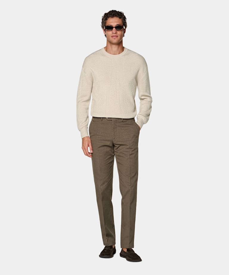 Chino Slim Leg Straight vert moyen