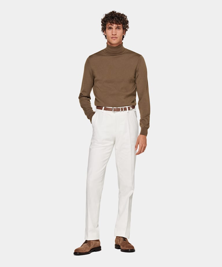 Pantalones color crudo Straight Leg