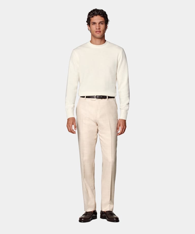 Sand Straight Leg Trousers