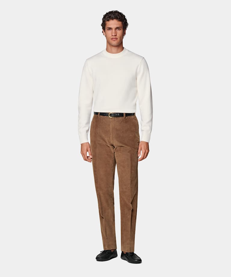 Hose mittelbraun Straight Leg