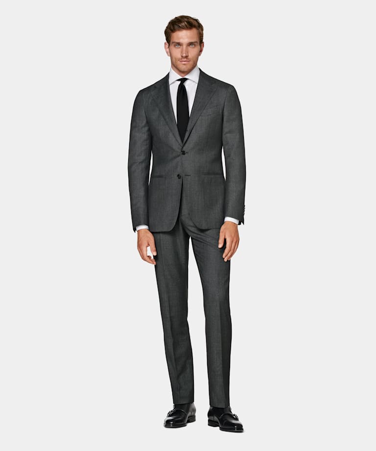 Dark Grey Bird's Eye Brescia Suit Trousers