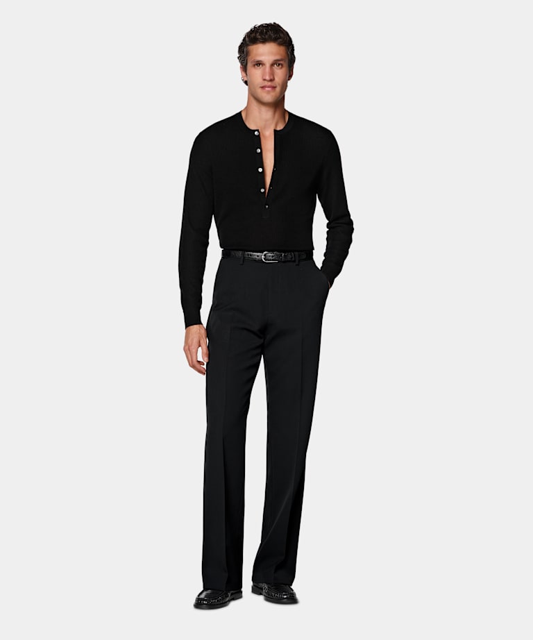 Pantal&oacute;n de traje Black Wide Leg Flared