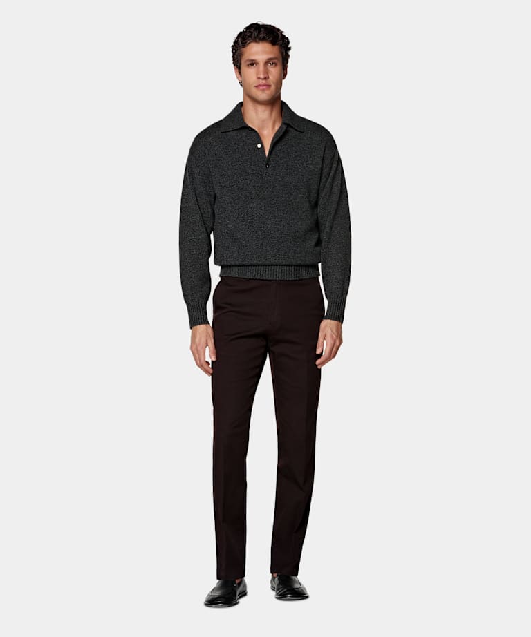 Dark Red Slim Leg Chinos