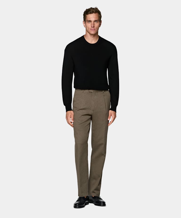Chinos Verde Medio Wide Leg Tapered