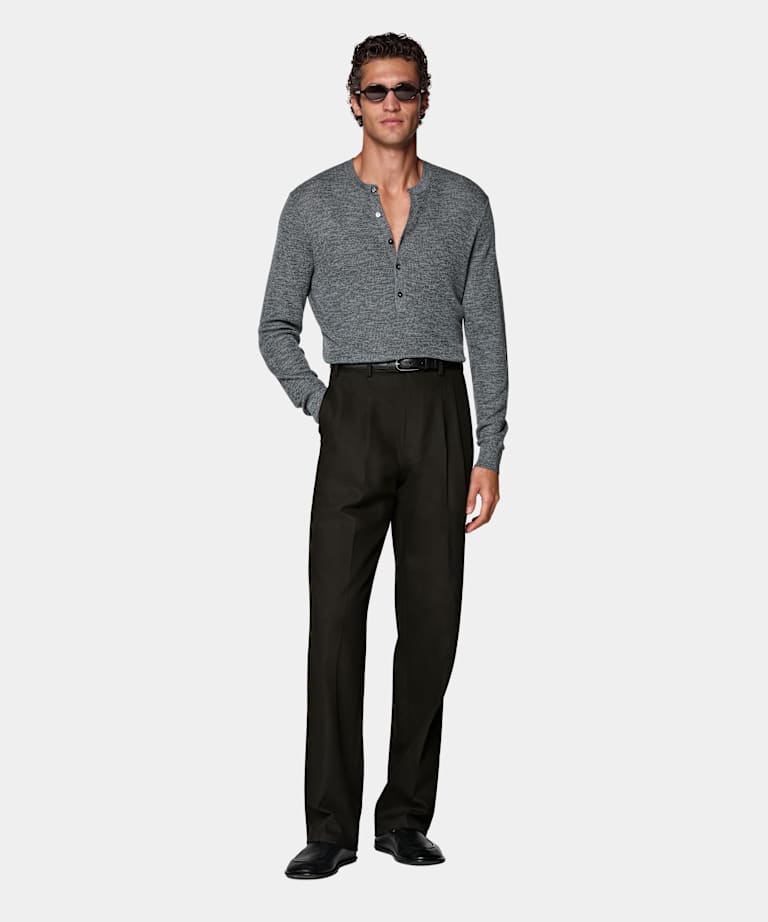 Pantalones marr&oacute;n oscuro Wide Leg