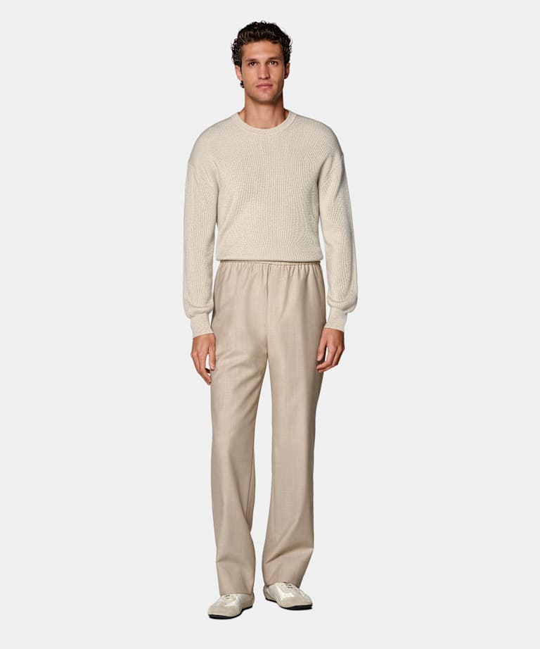 Pantal&oacute;n marr&oacute;n claro wide leg