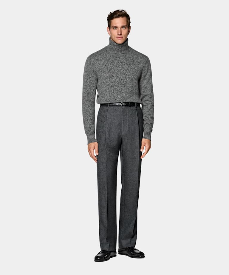 Dark Grey Wide Leg Trousers