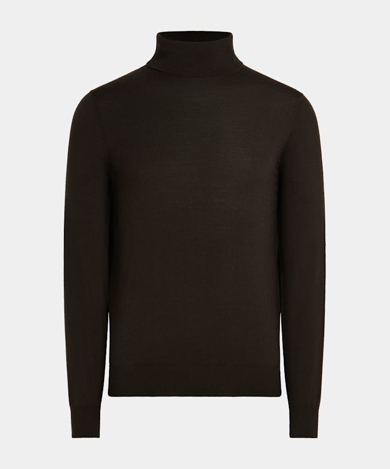 Dark Brown Merino Turtleneck