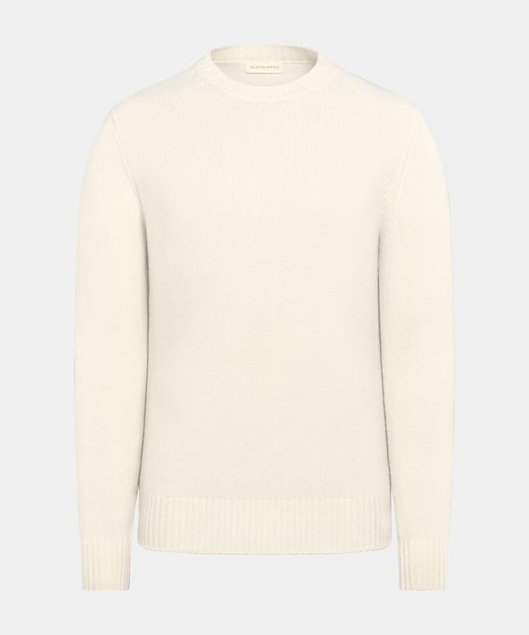 Jersey cuello redondo color crudo