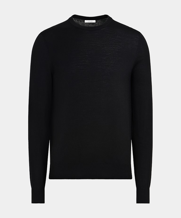 Black Merino Crewneck