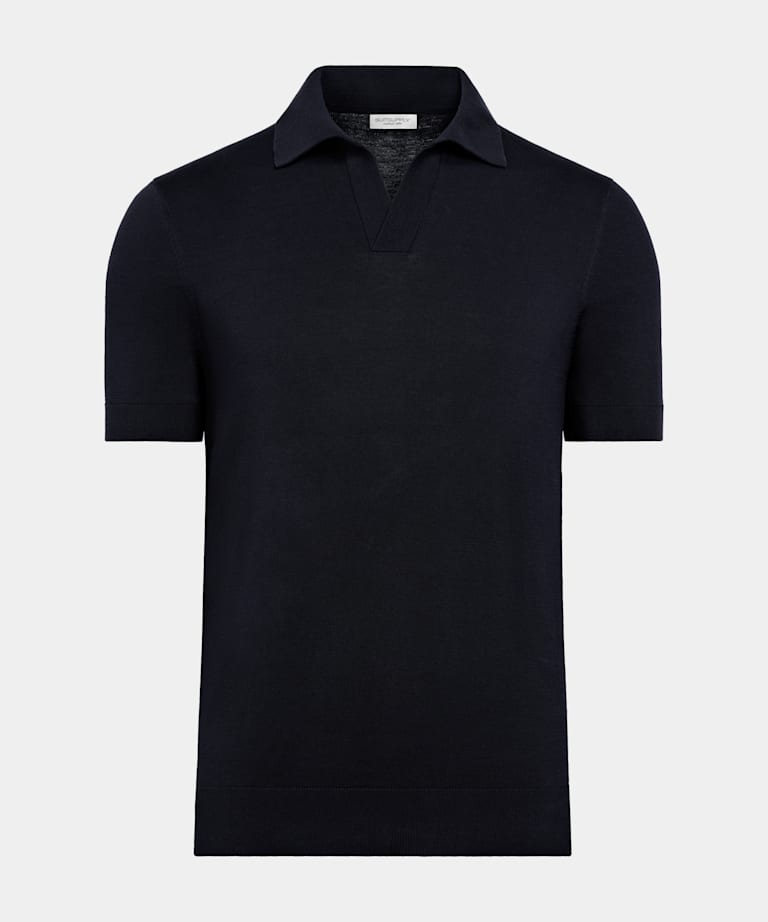 Polo azul marino sin botones