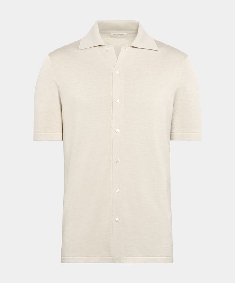 Cardigan col polo sable