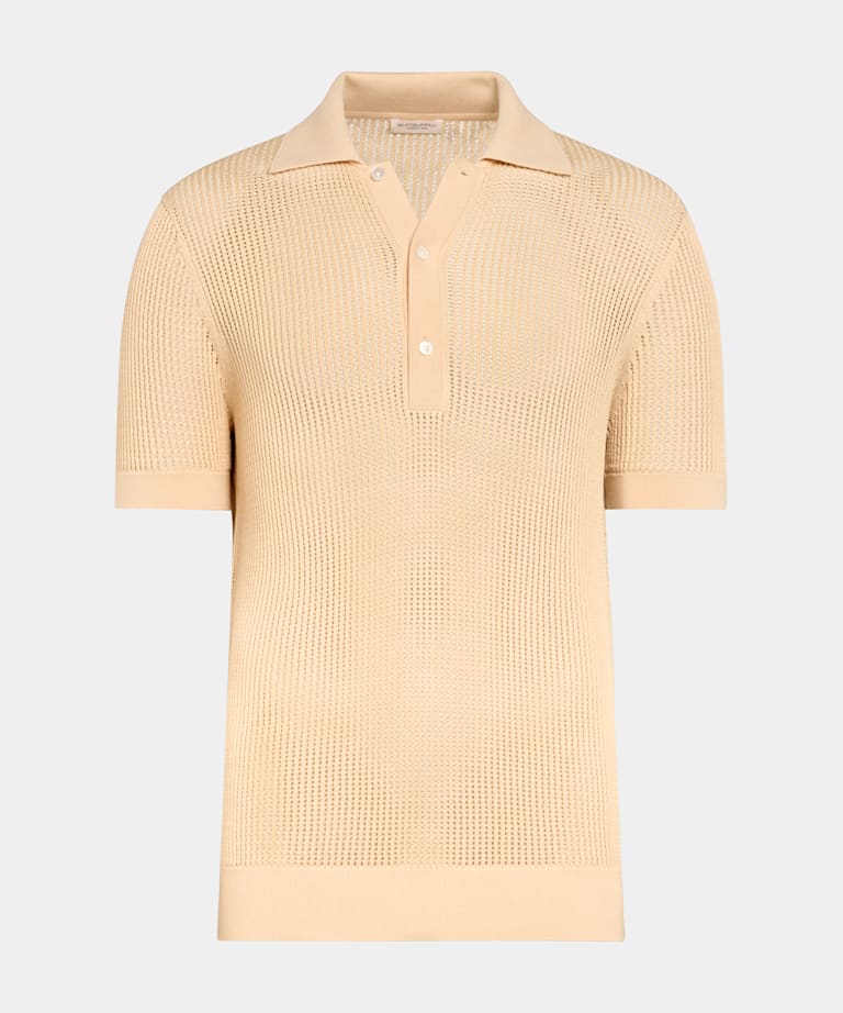 Polo de crochet amarillo claro