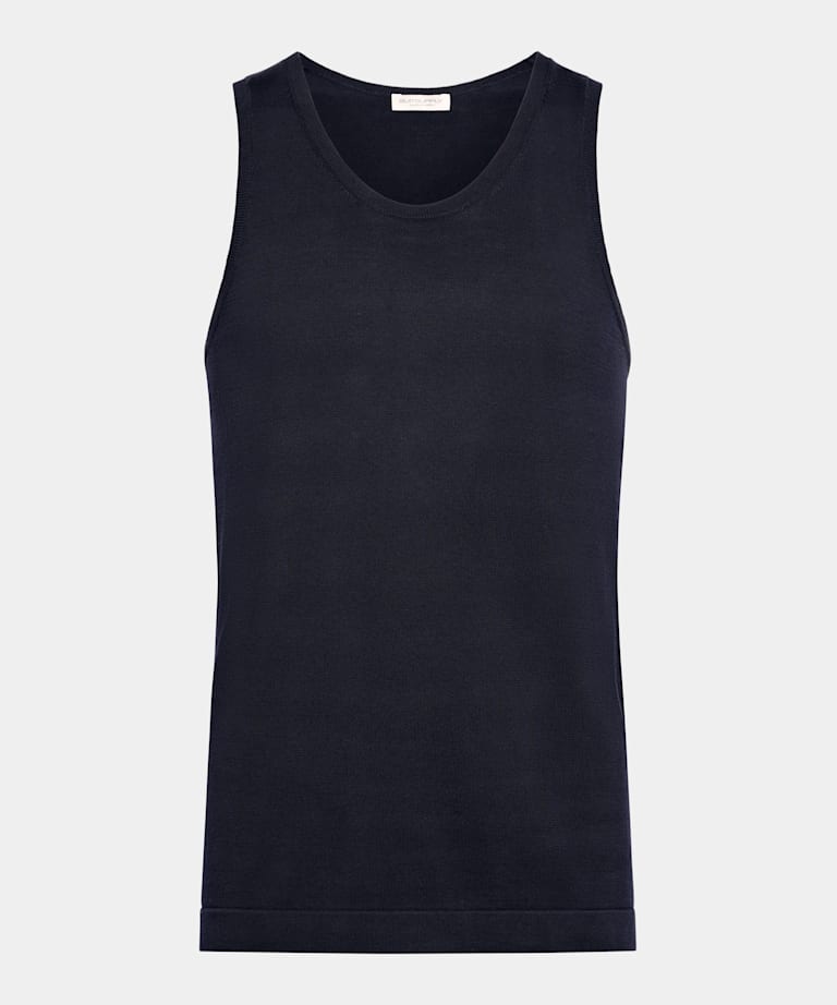 Navy Knitted Tank Top
