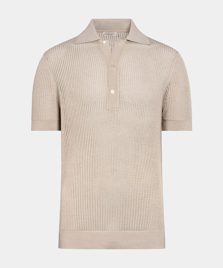Polo de crochet color arena