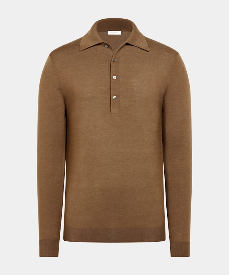 Brown Long Sleeve Polo