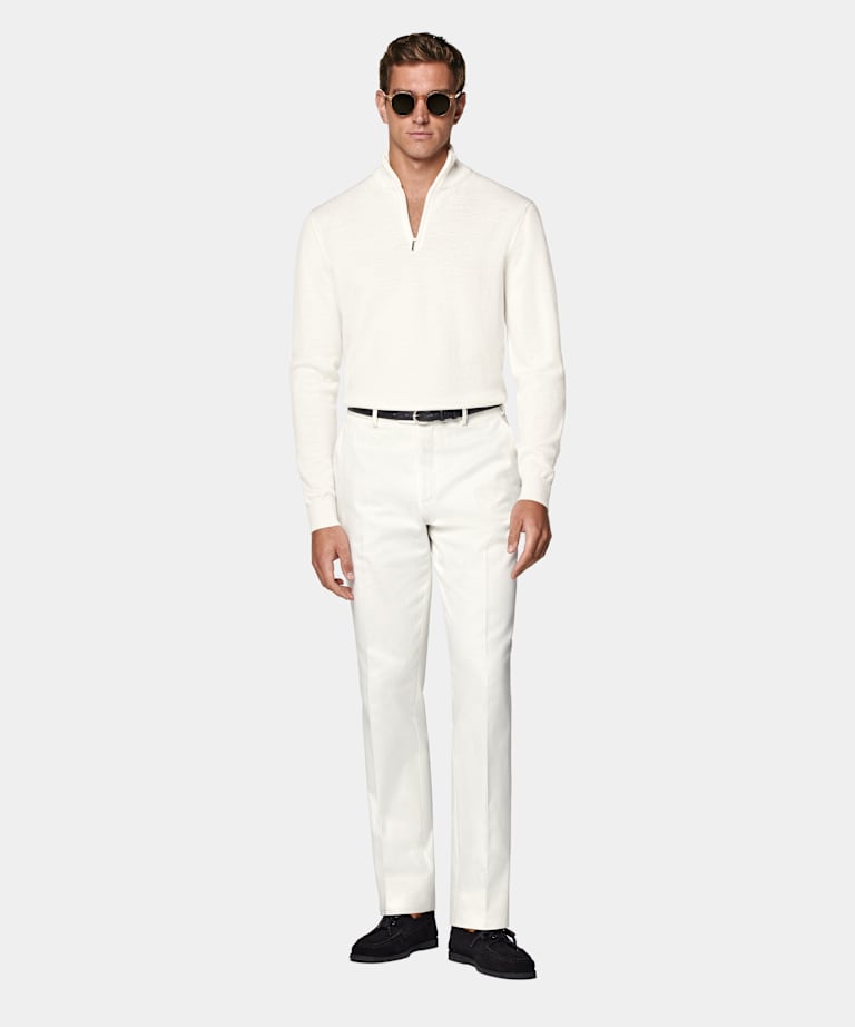 Off-White Merino Half Zip