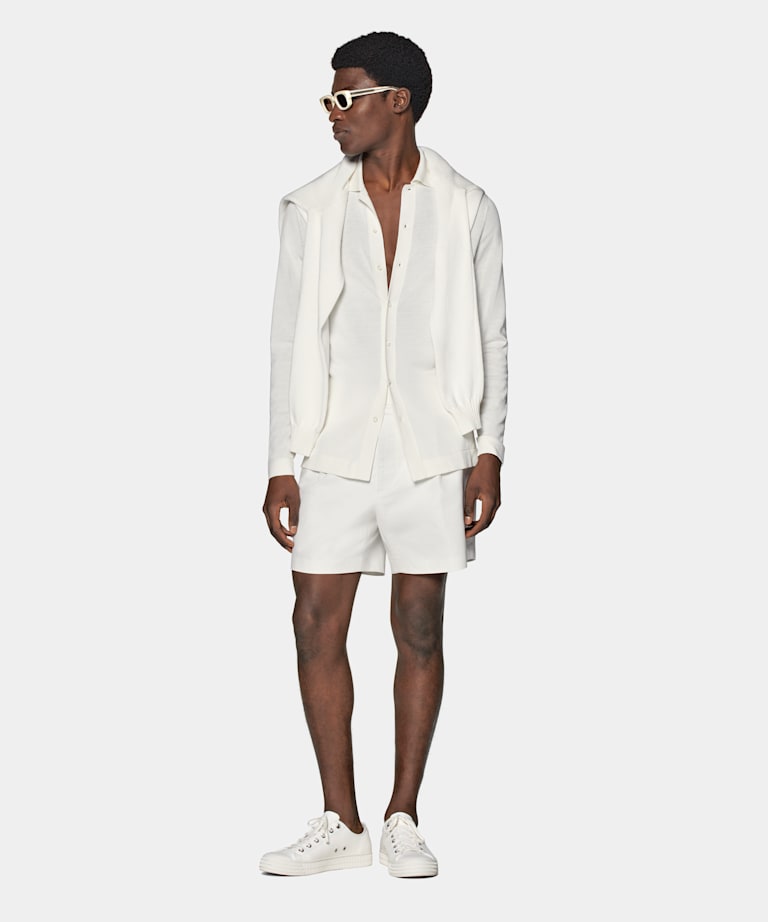 Off-White Long Sleeve Polo Cardigan