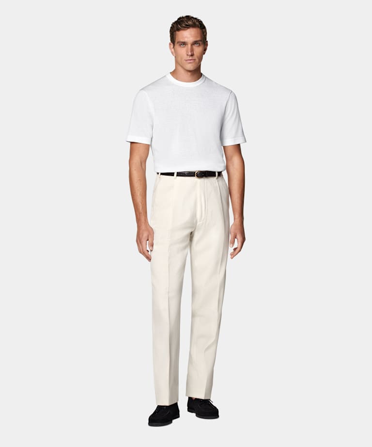 Camiseta blanca cuello redondo