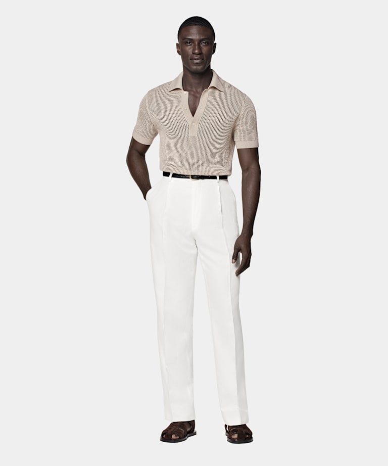 Sand Crochet Polo