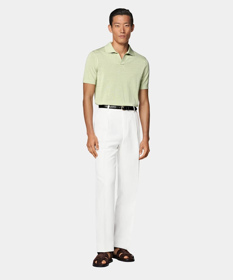 Polo sans boutons vert clair
