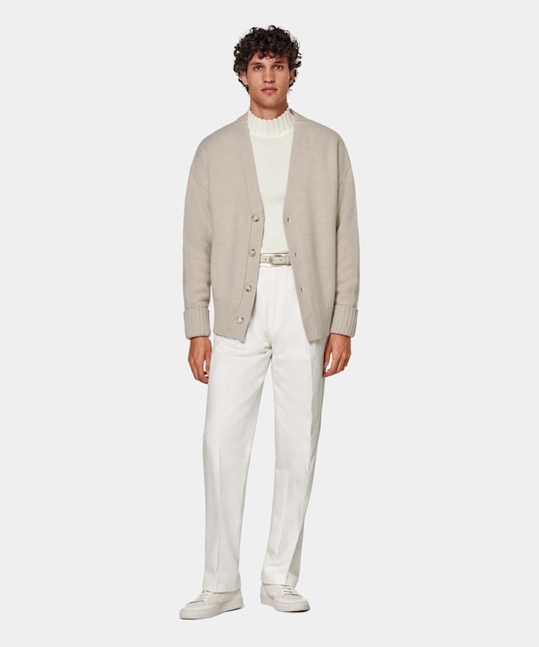 Sand Merino Oversized Cardigan