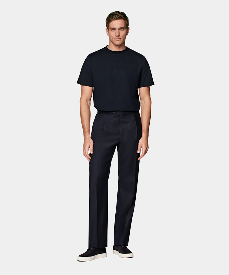 Navy Crewneck T-Shirt