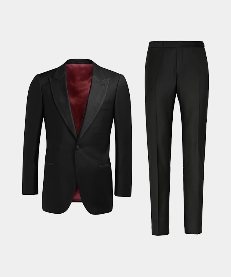 Black Tailored Fit Lazio Tuxedo