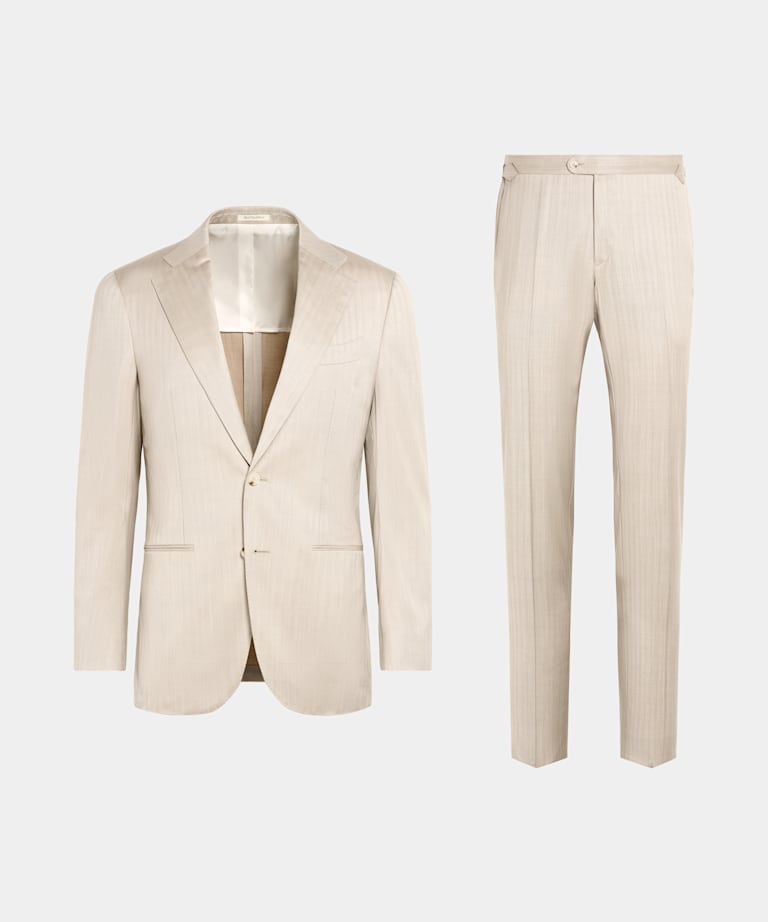 Costume Perennial Havana coupe Tailored sable à chevrons