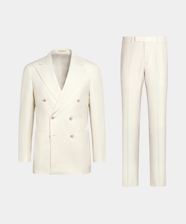 Off-White Herringbone Tailored Fit Havana Suit