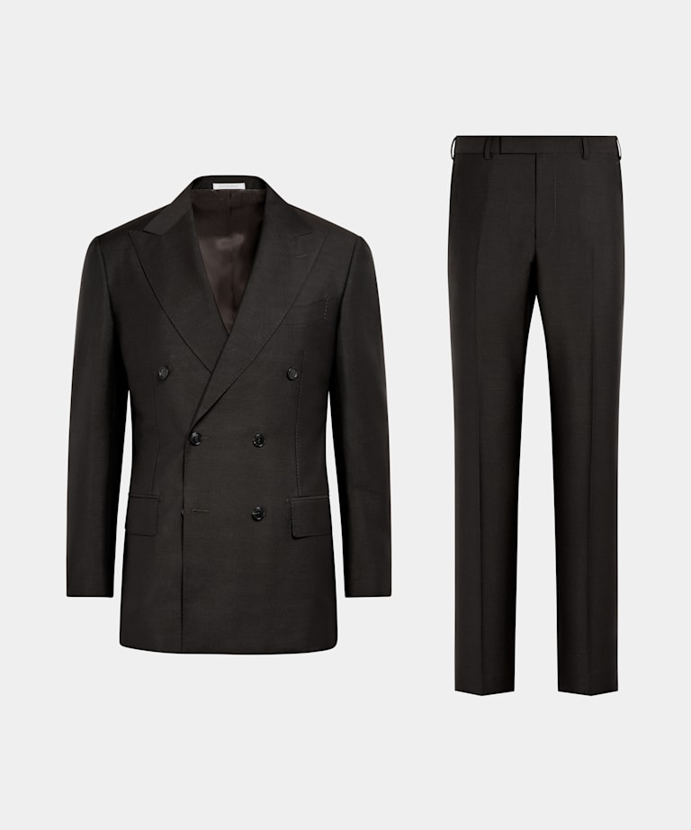 Dark Brown Tailored Fit Milano Suit