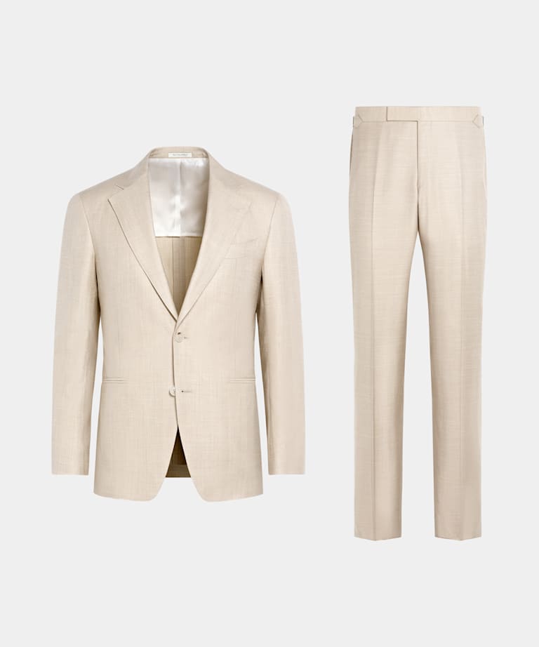 Traje Havana arena punto de espiga corte Tailored