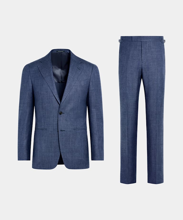 Mid Blue Tailored Fit Havana Suit