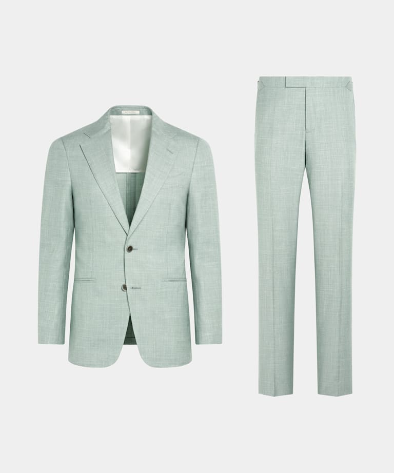 Traje Havana verde claro corte Tailored