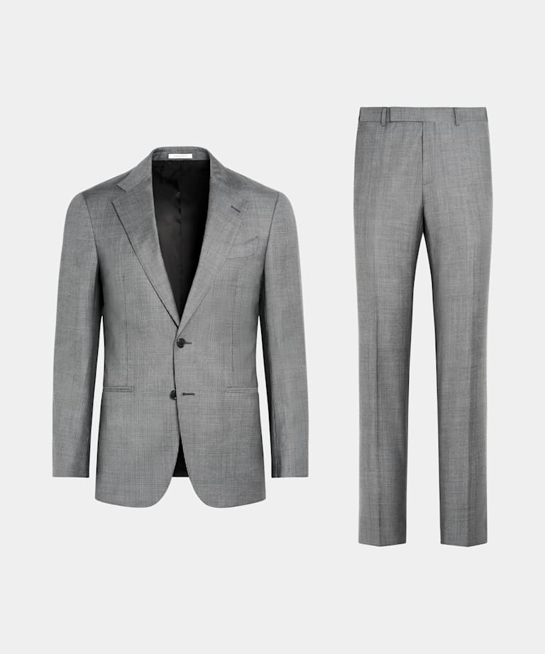 Mid Grey Checked Tailored Fit Havana Suit